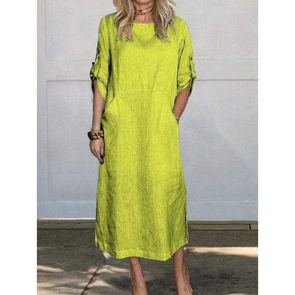 Dam Fritidsklänning Choppy Snitt 100% Bomull Långärmad-6