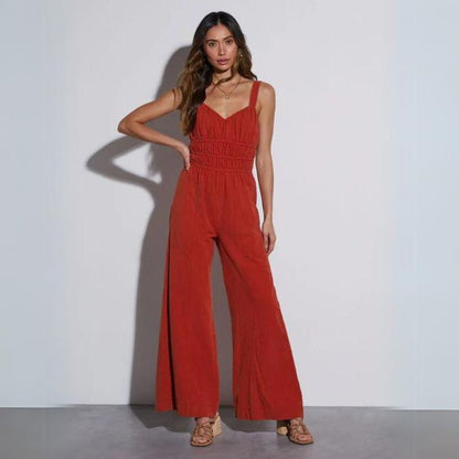 Dam Byxdress Smockad Mjuk Tyg Breda Ben-1