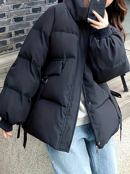 Variant image for Dam Vinterjacka Lång Dragkedja Polyester Modern Värmande Design-9