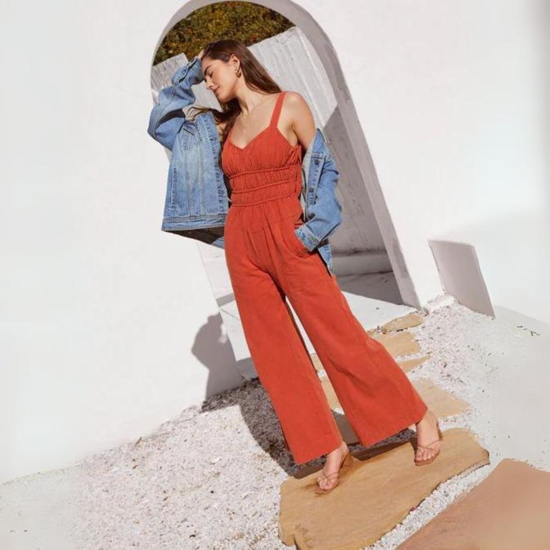 Dam Byxdress Smockad Mjuk Tyg Breda Ben-4