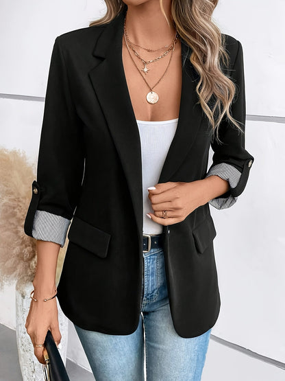 Variant image for Kvinna Lång Blazer Affärslook Högkvalitativt Tyg-19