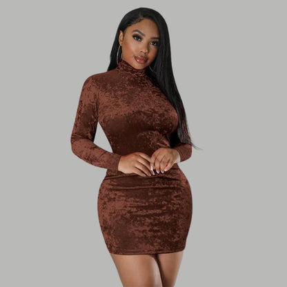 Variant image for Dam Bodycon Klänning Turtleneck Lyxigt Tyg-6