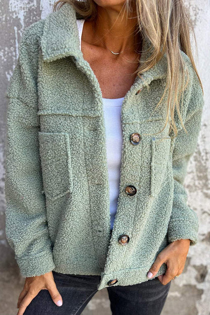 Variant image for Damens Shearling Kappa Vintervärme Avslappnad Stil-5