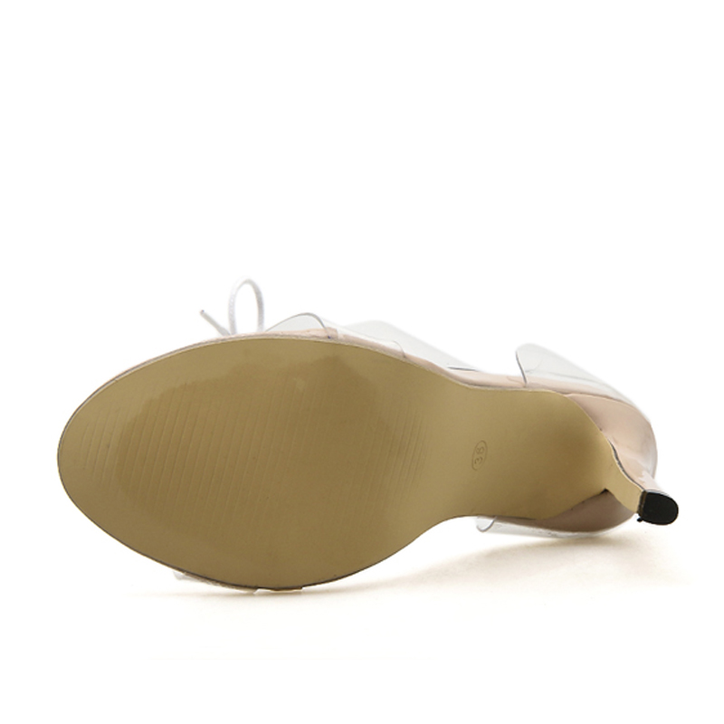 Dam Sandaler Öppen Tå Ankelrem i Transparent PVC med Hög Klack över 8 cm – Trendiga och Eleganta för Sommarens Fester 3