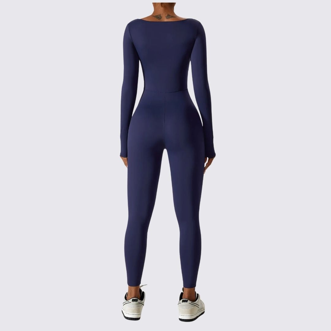 Dam Bodysuit Långärmad Fyrkantig Halsringning Stretchmaterial-5