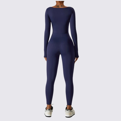 Dam Bodysuit Långärmad Fyrkantig Halsringning Stretchmaterial-5