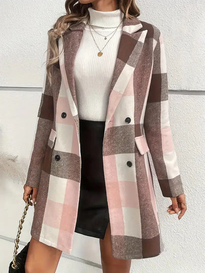 Dam Topp Rutigt Mönster Lätt Material-4