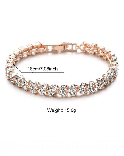 Kvinnors Tennisarmband Silver med Hjärt-Zirkoniumstenar Elegant Design-1