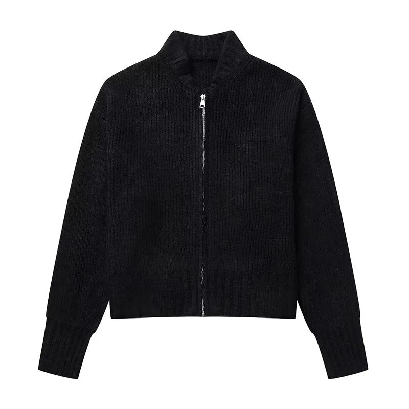 Variant image for Dam Cardigan Stickad med Dragkedja för Eleganta Tillfällen-9