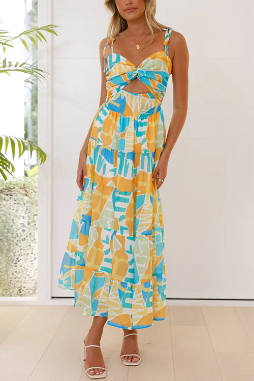 Variant image for Dam Midiklänning Twist Front Utsnitt Cami Bomull Polyester-1