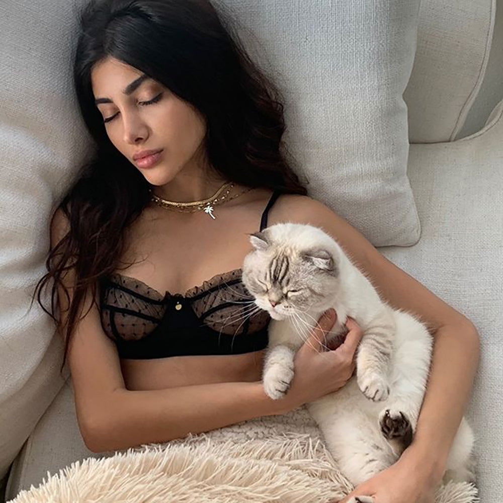 Snygga Damunderkläder Set Mesh Förförisk Design-3