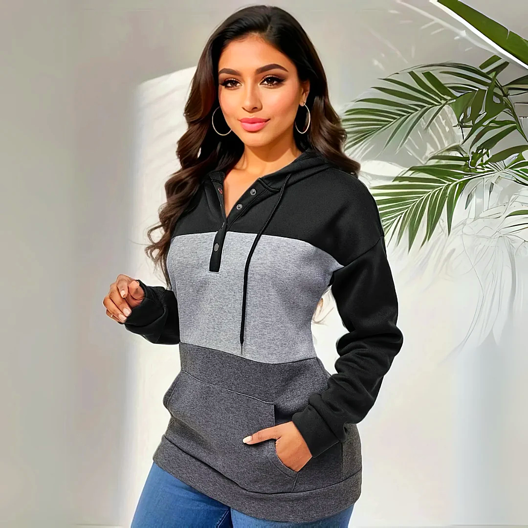 Stickad Dam Tröja Trendig Midjestil Mjuk Material-3