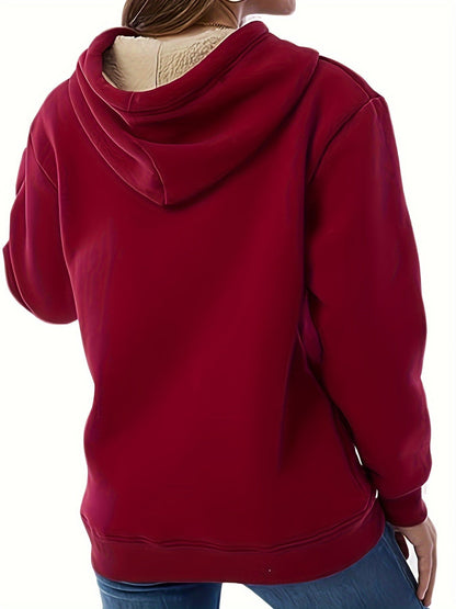 Lång Hoodie Dam Monokrom Loose Fit 100% Bomull med Framficka-3