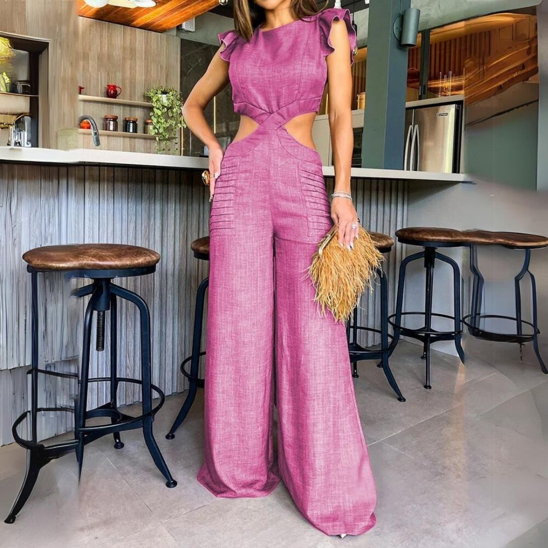 Variant image for Dam Jumpsuit Bred Ben med Rüsch Detaljer Polyester-11