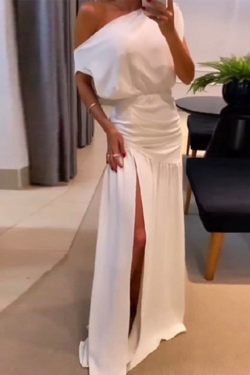 Variant image for Dam Klänning Maxi Kall Axel Hög Slits Bomull Polyester-9