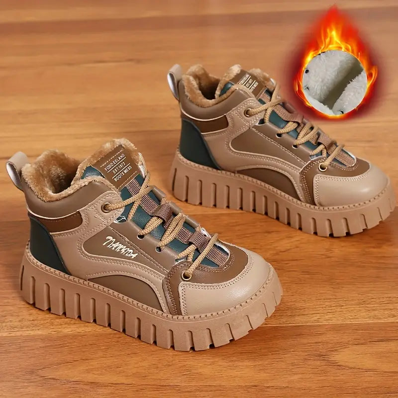 Variant image for Dam Vinter Sneakers med Plysch och Snörning för Kalla Dagar-1