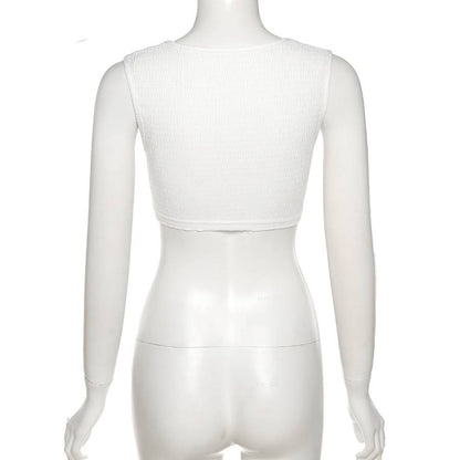 Festtoppar Dam Asymmetrisk Design Polyester Spandex-6