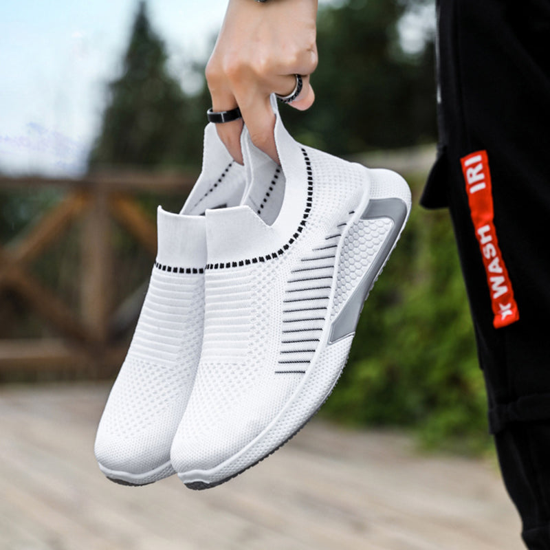 Herrens Sportiga Sneakers Slip-On Stickat Övre Material-2