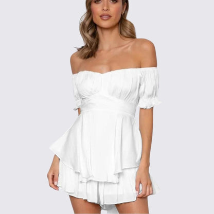 Variant image for Dam Jumpsuit Axelfri Ruffle Lätt Tyg Elegant Flytande Snitt-16