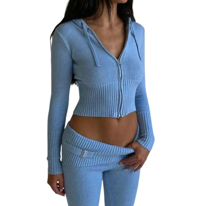 Dam Hoodie och Byxor Set Modern Design 100% Bomull-2