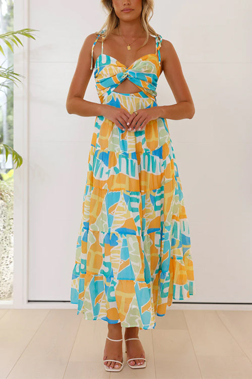 Dam Midiklänning Twist Front Utsnitt Cami Bomull Polyester-2