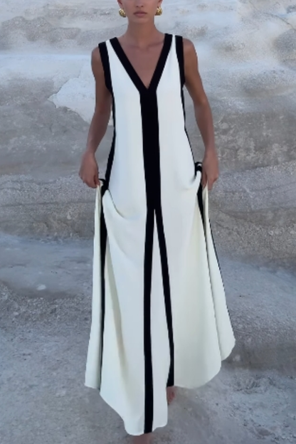 Damklänning Maxi Svängstil Polyester för Fina Tillfällen-2