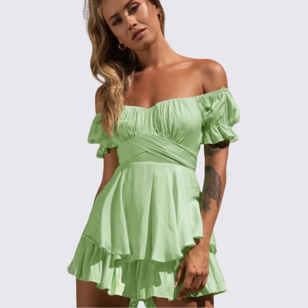 Variant image for Dam Jumpsuit Axelfri Ruffle Lätt Tyg Elegant Flytande Snitt-21