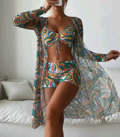 Dam Bikini Set Tredelad Nylon Spandex-4