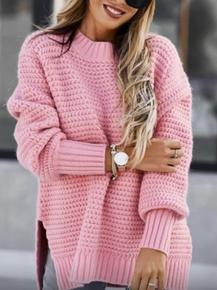 Variant image for Dam Stickad Tröja Avslappnad Stil Mjuk Tyg-19