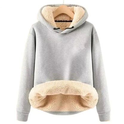 Dam Fleecejacka Sherpa med Huva Mjuk och Varm-5