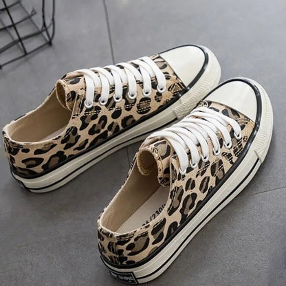 Dam Sneakers Leopardmönster Trendig Design Vadderad Innersula Högkvalitativa Material-4