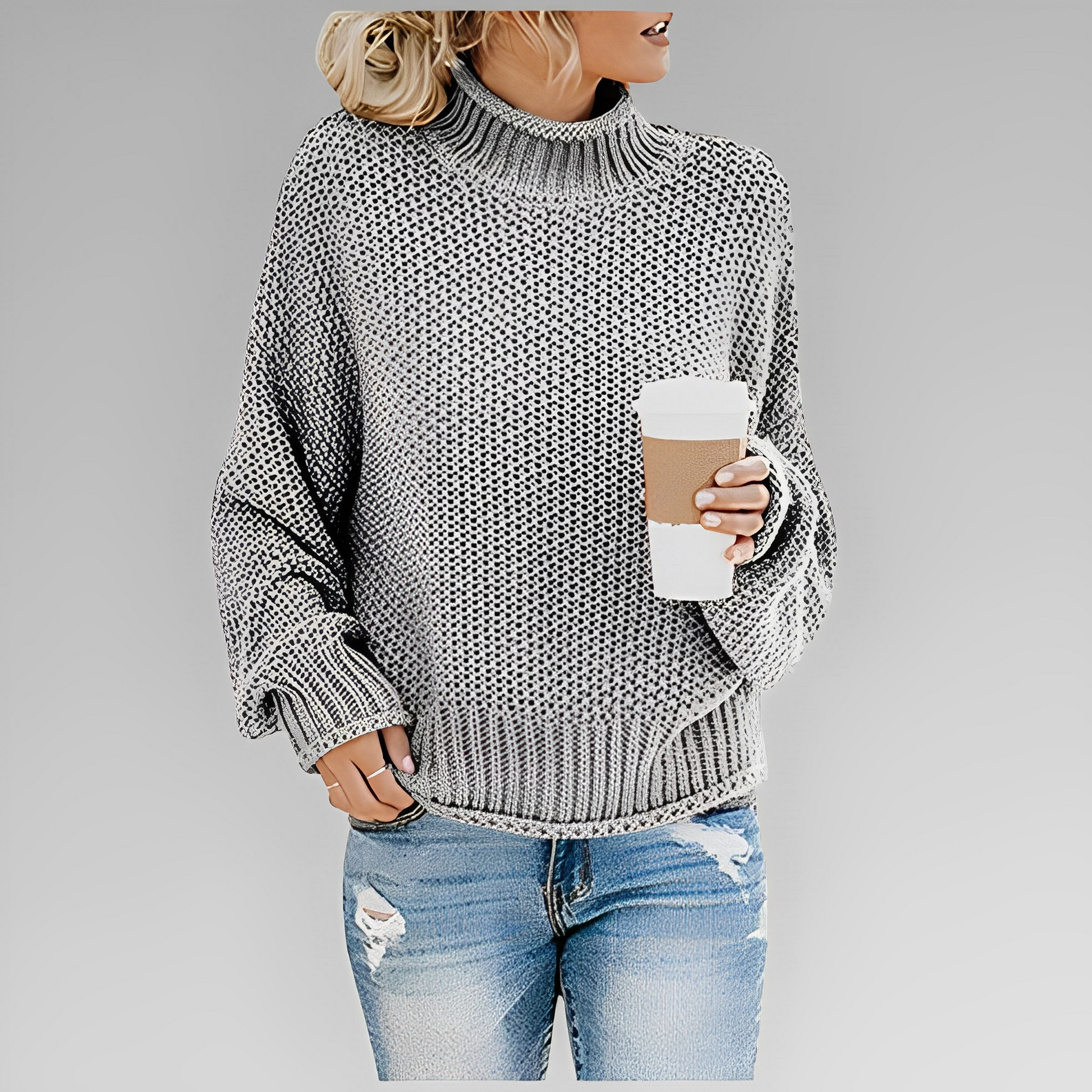 Dam Vintertröja i Akryl och Ull – Modern och Bekväm, Perfekt för Kalla Dagar, Normal Passform, Finns i Storlekar S-XL 11