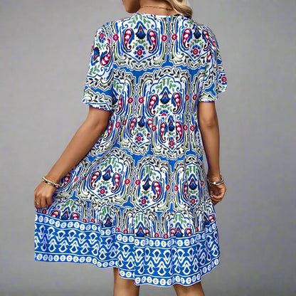 Fina Dam Klänningar Trendigt Tryck Polyester för Vardag och Fest-5