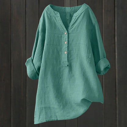 Dam Blus Mångsidig med Knappstång Polyester-2