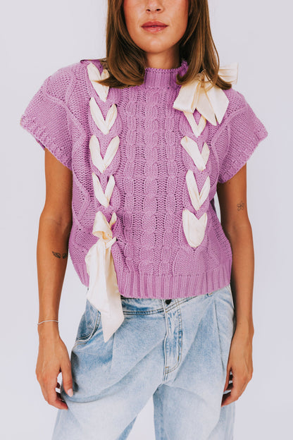 Variant image for Dam Tröja Stickad Polyester med Dekorativa Stickband-25