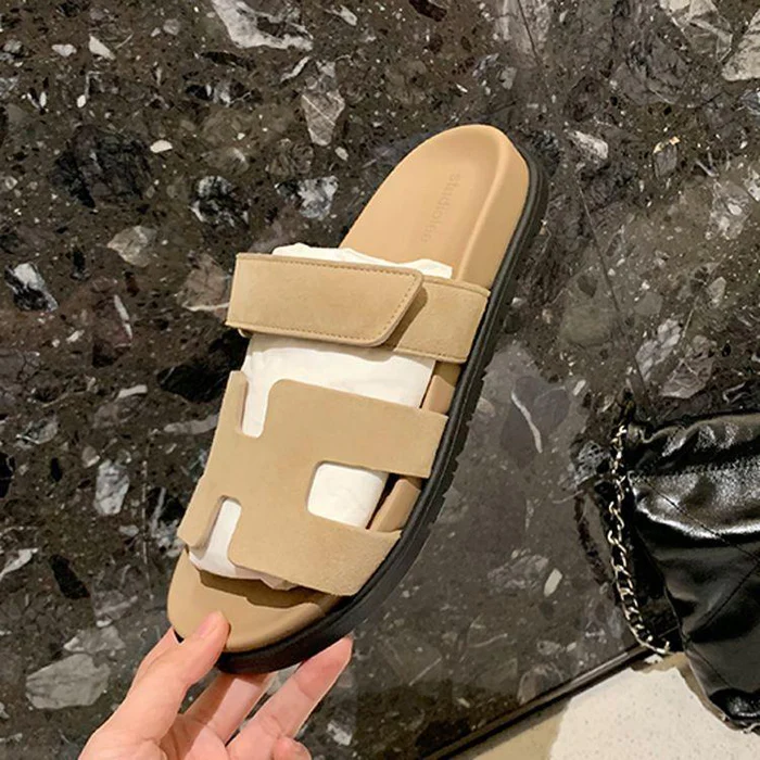 Sandaler Dam i Naturläder med Platt Golv – Handgjorda, Mjuk Vadderad Sula för Optimal Komfort 9