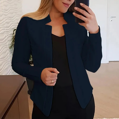 Dam Blazer Skräddarsydd Polyester för Kontorsarbete Elegant Design-4