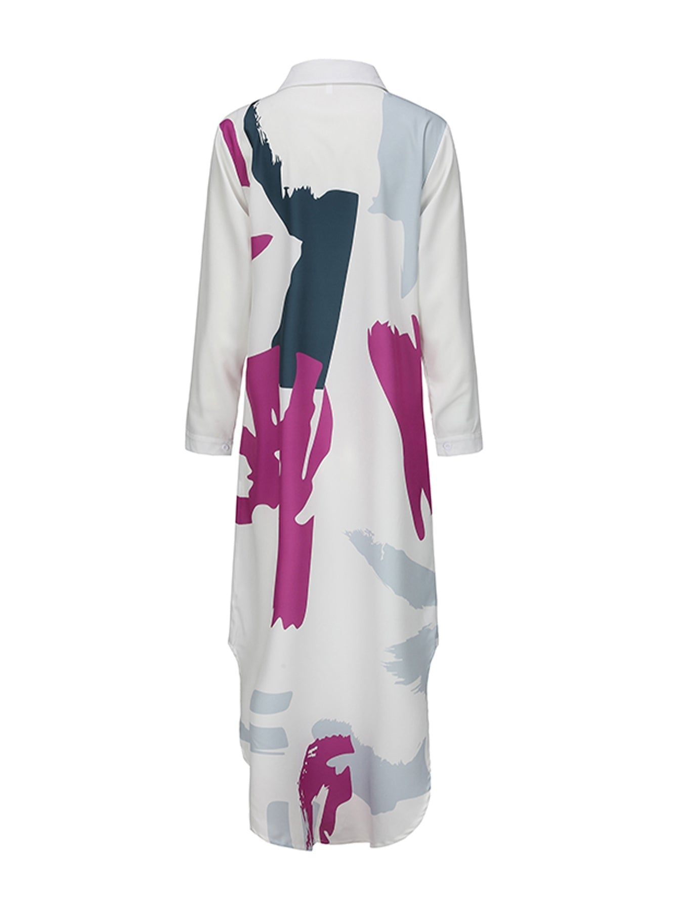 Kvinnors Långärmad Klänning Midi Grafiskt Mönster Polyester-4