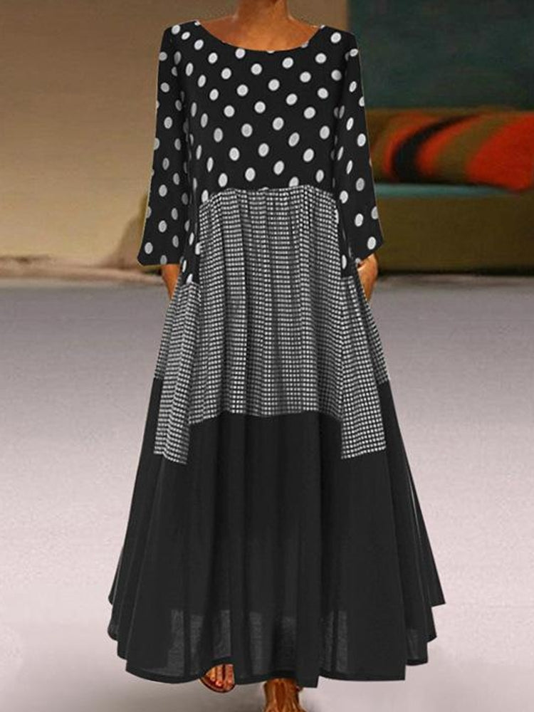 Variant image for Maxiklänning Dam med Spetsdetaljer A-linjeformad Bomull Viskos-1