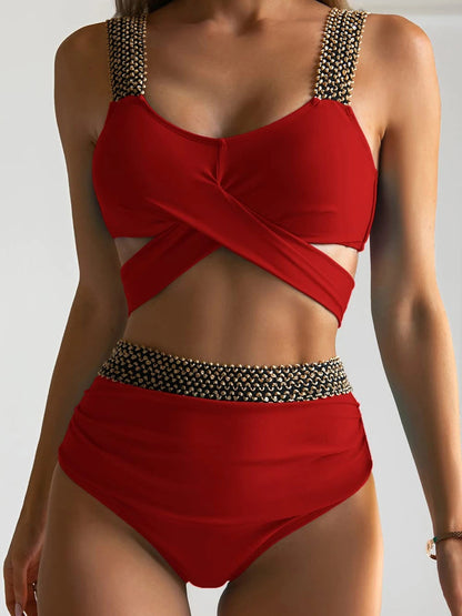 Variant image for Dam Bikini Trendig Design Hög Kvalitet Nylon Spandex-13