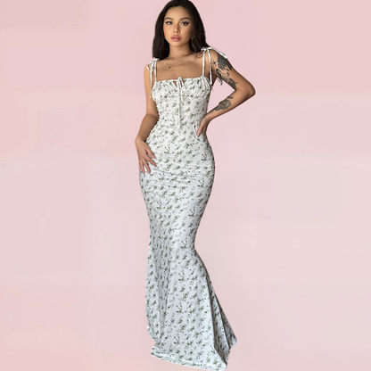 Maxiklänning Dam Blommig Design Lätt Polyester 8