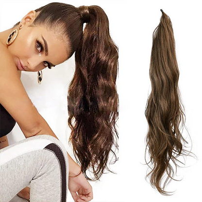 Kvinnors Clip On Löshår Hästsvans Värmebeständig Fiber 32 Tum-1