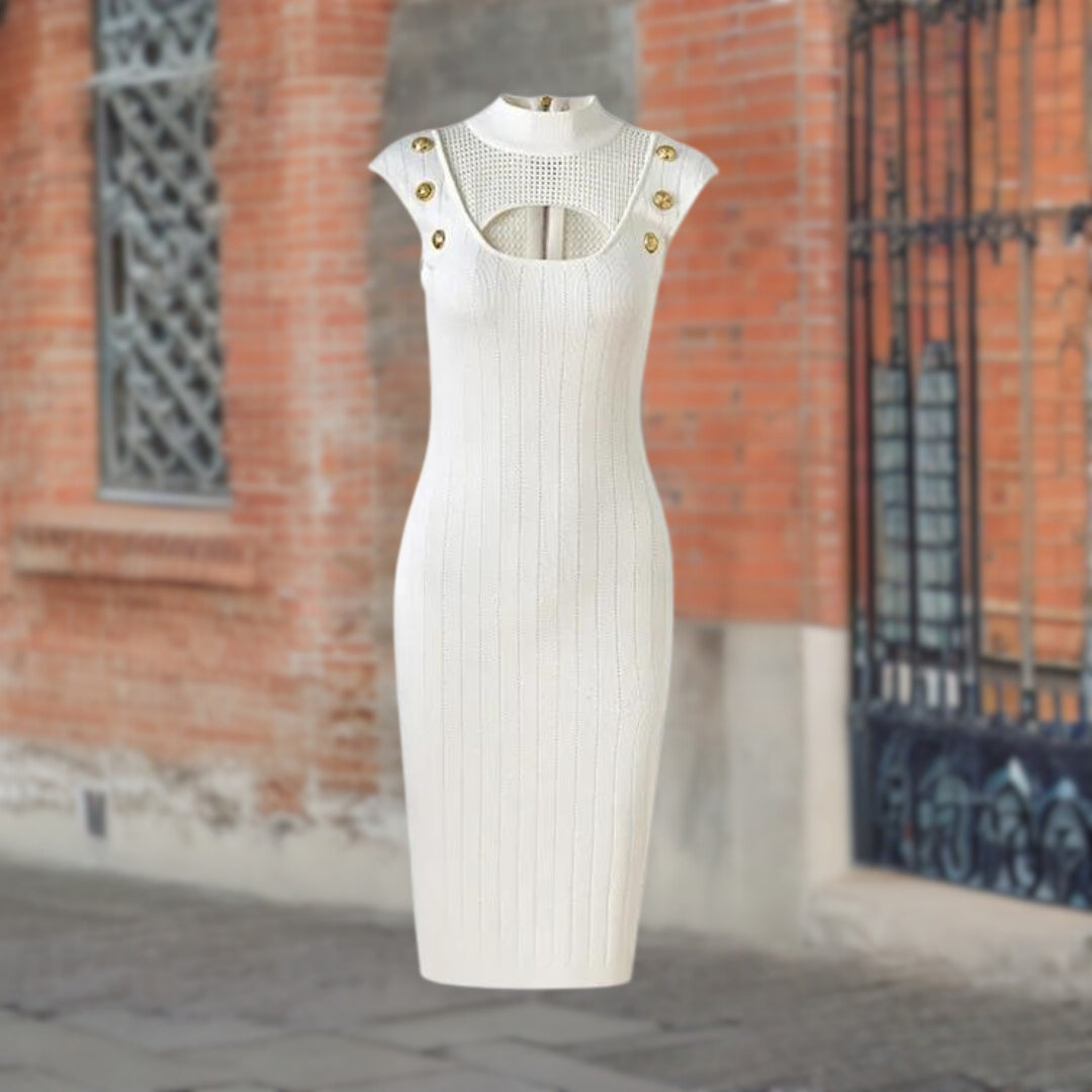 Dam Klänning Elegant Polyester för Vardags- och Festbruk-1