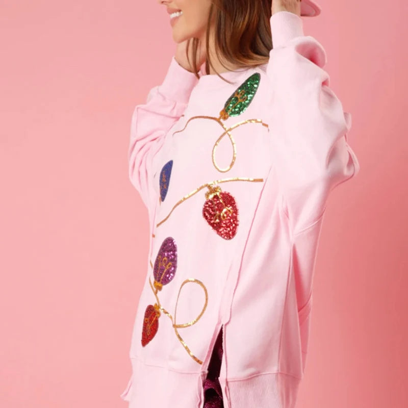 Dam Långärmad Topp Ledig Bomull-2