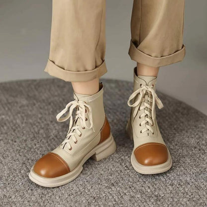 Dam Stövlar Runda Tå Mikrofiber med Dragkedja och Gummisula 7