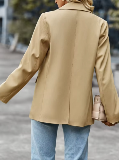 Dam Blazer Lös Passform Polyester för Vardags och Fest 3