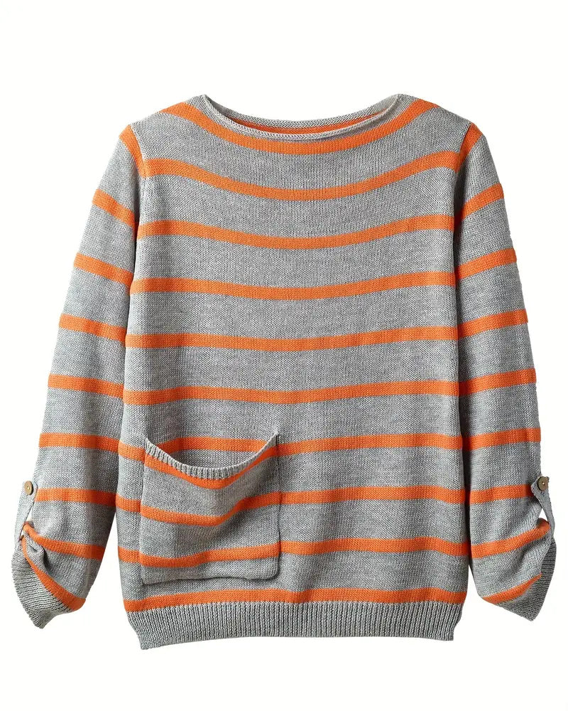 Damtröja Randig Mjuk Bomullsblandning-4