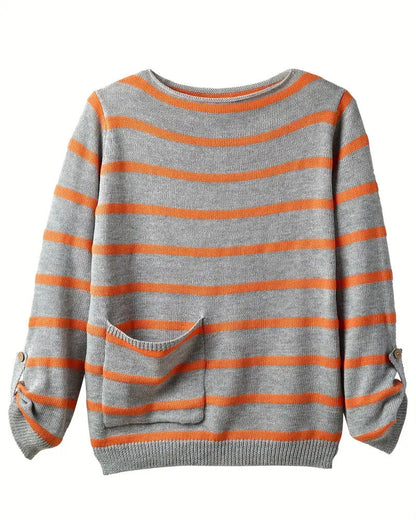 Damtröja Randig Mjuk Bomullsblandning-4