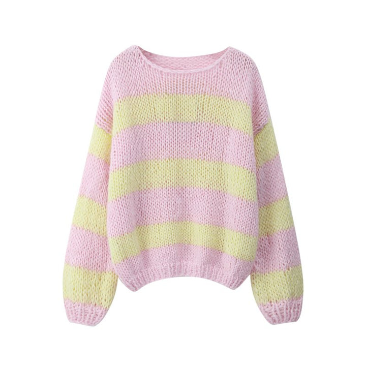 Variant image for Kvinnors Tröja Tvåfärgad Horisontellt Randig Polyester-16