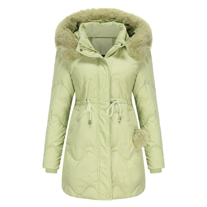 Kvinnors Parka Kappa Avtagbar Huva Polyester 4
